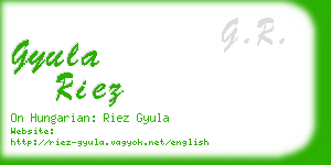 gyula riez business card
